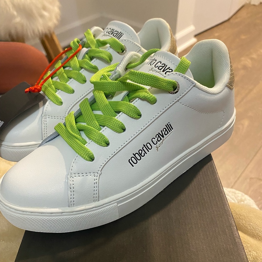 Roberto Cavalli Neon Metallic Sneakers